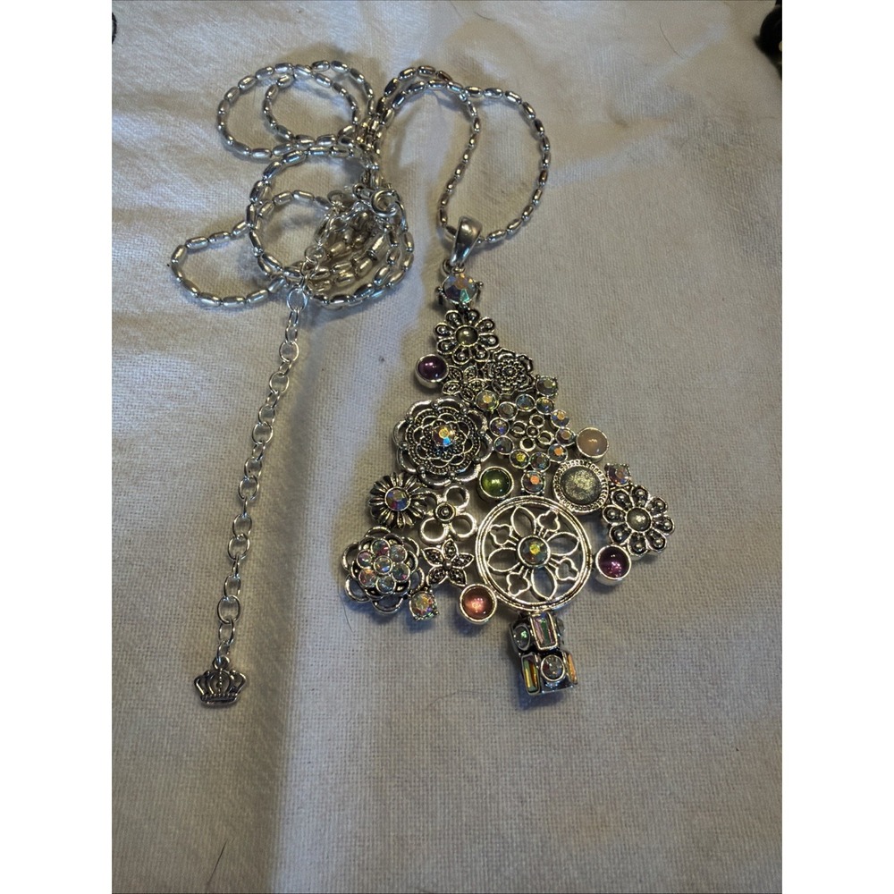 Vntg Retired Premier Christmas Tree Reversible ABCrystals 36"W/4"Extension Chain - Picture 4 of 6